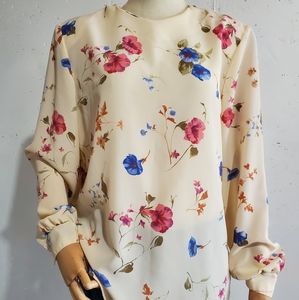 Vintage womens Floral Blouse M Long sleeve
